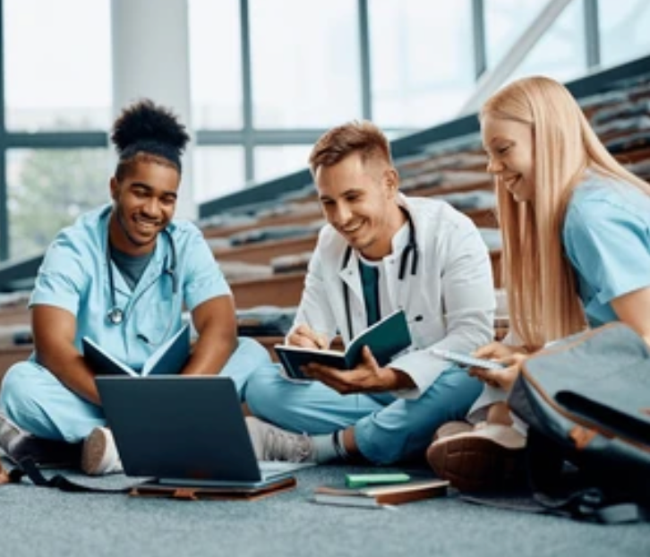Medical students studying together
